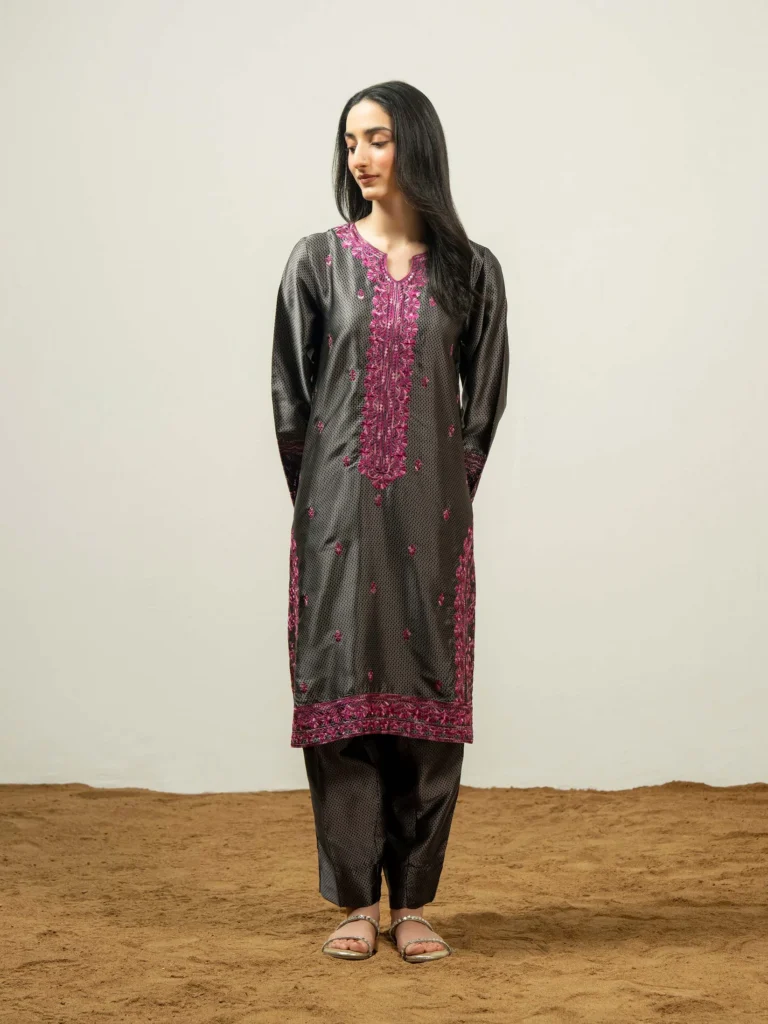2 Piece Silk Suit-Embroidered