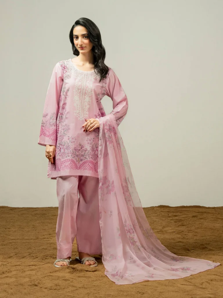 3 Piece Cambric Suit-Embroidered